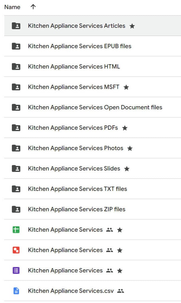google stack output folders kas